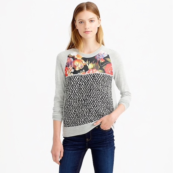 J. Crew Sweaters - JCREW Gray Merino Wool Mixed Media Sweater